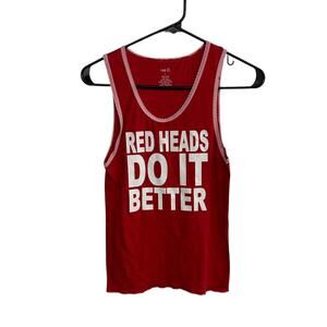 Y2K novelty tank Rue21 red graphic statement retro casual top size L